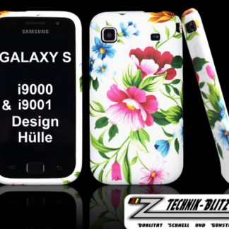 Samsung Galaxy S Hülle im Blumen Design Weiß auch für S PLUS