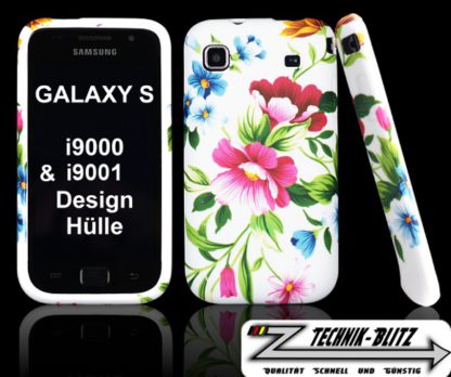 Samsung Galaxy S Hülle im Blumen Design Weiß auch für S PLUS
