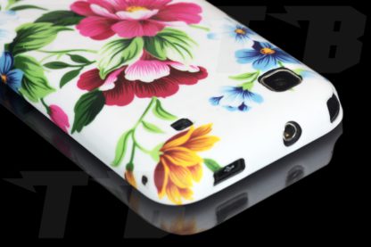 Samsung Galaxy S Hülle im Blumen-Design Weiß Silikon