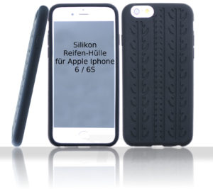 Silikon Reifenhülle für das Iphone 6 und 6S in Schwarz