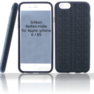 Silikon Reifenhülle für das Iphone 6 und 6S in Schwarz