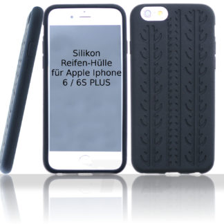 Silikon Schutzhüllle für Iphone 6 6S Plus Schwarz im Reifendesign