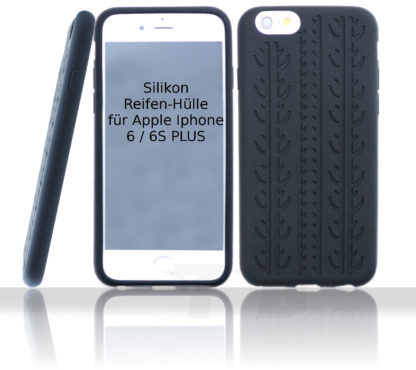 Silikon Schutzhüllle für Iphone 6 6S Plus Schwarz im Reifendesign