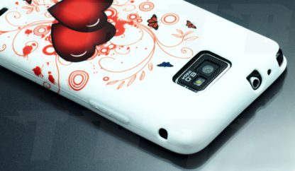 Herz Design Schutz-Hülle Weiß für Samsung Galaxy S2 i9100 – Bild 2
