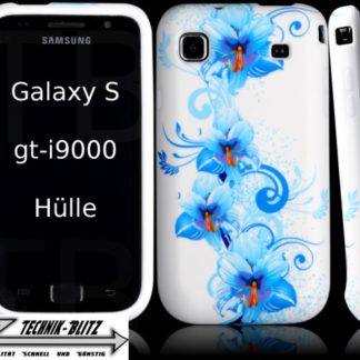 Schutzhülle für Samsung Galaxy S i9000 i9001 S PLUS Weiß Hawaii Blüten