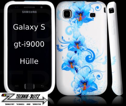Schutzhülle für Samsung Galaxy S i9000 i9001 S PLUS Weiß Hawaii Blüten