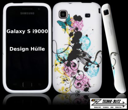 Schutzhülle für Samsung Galaxy S1 in Weiß Design Klecks