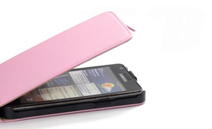 PU Leder Schutz-Hülle Rosa Rose für Samsung Galaxy S2 i9100