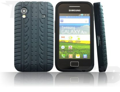 Reifen Silikon Hülle Schwarz für Samsung Galaxy Ace S5830 i S5839